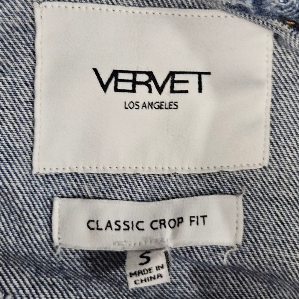Patchwork Reworked Jean Jacket S Crop Distressed Y2K Style Grunge Street Vervet - Picture 3 of 14